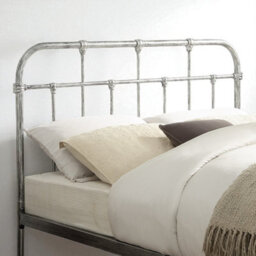 OAT Home Camden Distressed Silver Steel Effect Victorian Hospital Metal King Size Bed Frame - thumbnail 3