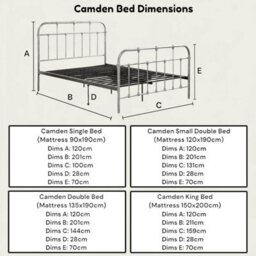 OAT Home Camden Distressed Silver Steel Effect Victorian Hospital Metal King Size Bed Frame - thumbnail 9