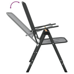 Folding Garden Chairs 4 Pcs Expanded Metal Mesh Anthracite - thumbnail 7