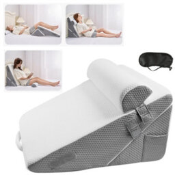 White Orthopedic Bed Wedge Pillow 3 Pcs Adjustable For Back Leg Neck Sleep - thumbnail 1