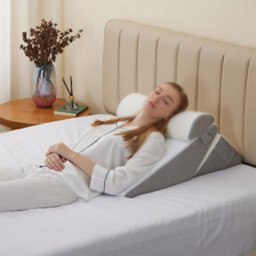 White Orthopedic Bed Wedge Pillow 3 Pcs Adjustable For Back Leg Neck Sleep - thumbnail 4