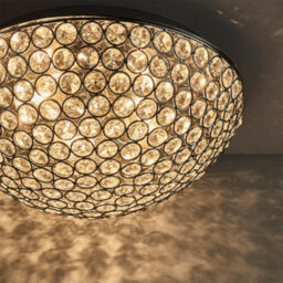 Flush Bathroom Ceiling Light Crystal Bead Dome Shade Ip44 Round Lamp Bulb Holder - thumbnail 4