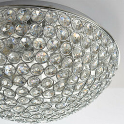 Flush Bathroom Ceiling Light Crystal Bead Dome Shade Ip44 Round Lamp Bulb Holder - thumbnail 3