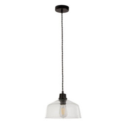 Lighting Collection Glass Dome Pendant Black Suspension - thumbnail 2