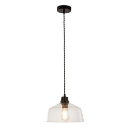 Lighting Collection Glass Dome Pendant Black Suspension