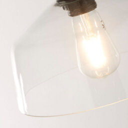 Lighting Collection Glass Dome Pendant Black Suspension - thumbnail 3