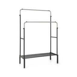 Metal Clothes Stand Rack Clothing Rack With 2 Rods Height Adjustable - thumbnail 6