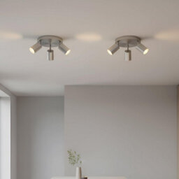 Ceiling Light Rotatable 3 Way Black Round Gu10 Industrial Spot Light Fittings For Indoor - Chrome - thumbnail 3