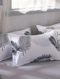 Ameha Printed Duvet Cover 3 Piece Set With Matching Pillowcase Soft Microfiber Leaf Floral Super King (260X220Cm) - thumbnail 4