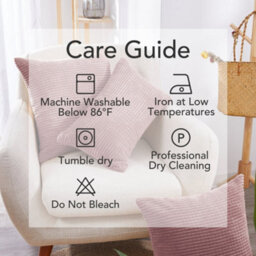 Deconovo Set Of 2 Corduroy Cushion Covers 50Cm X 50Cm, 20X20 Inches Grid Throw Pillowcases For Bedroom(Pastel Violet, 2 Pieces) - thumbnail 4