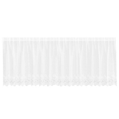Berkfield Modern Curtains With Curtains Floral White 400 X 80 Cm Polyester