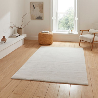Think Rugs Snug Cream Modern Super Soft Plain Polypropylene Rugs-120Cm X 170Cm - image 1