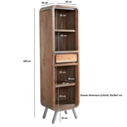 Buttercup Farm Aspen Narrow Bookcase - Metal/wood - L40 X W50 X H180 Cm - thumbnail 5