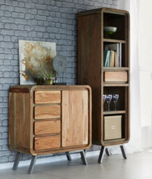 Buttercup Farm Aspen Narrow Bookcase - Metal/wood - L40 X W50 X H180 Cm - thumbnail 3