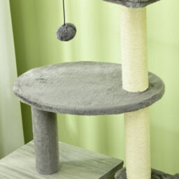 Pawhut Cat Litter Box Enclosure, With Cat House, Bed, Scratching Posts, Platform - thumbnail 8