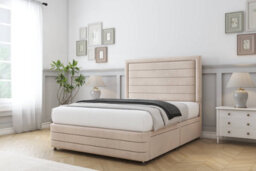 "Sloomy Ashford Sand Naples Divan Bed Set 2 Drawers Right Side - 26"" Strutted  & 12"" Footboard 3' Single" - thumbnail 2