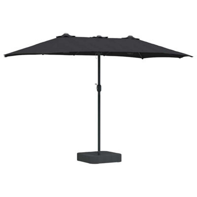 Berkfield Modern Garden Parasol Black 385 X 209 X 244 Cm Fabric - image 1