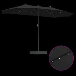 Berkfield Modern Garden Parasol Black 385 X 209 X 244 Cm Fabric - thumbnail 9