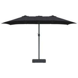 Berkfield Modern Garden Parasol Black 385 X 209 X 244 Cm Fabric - thumbnail 4