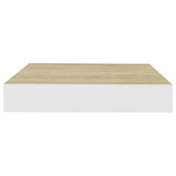 Berkfield Floating Wall Shelves 4 Pcs Oak And White 23X23.5X3.8 Cm Mdf - thumbnail 5