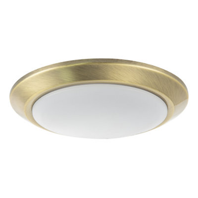 Happy Homewares Contemporary Antique Brass Flush Led Bathroom Ceiling Light Fitting - image 1
