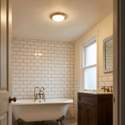 Happy Homewares Contemporary Antique Brass Flush Led Bathroom Ceiling Light Fitting - thumbnail 6