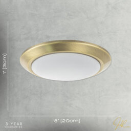 Happy Homewares Contemporary Antique Brass Flush Led Bathroom Ceiling Light Fitting - thumbnail 7