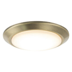 Happy Homewares Contemporary Antique Brass Flush Led Bathroom Ceiling Light Fitting - thumbnail 2