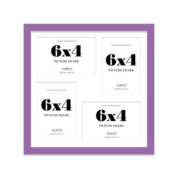 12X12 Inch 4 Opening Photo Collage Frame, Display Four 6X4 Inch Photos, Multi Aperture Family Picture Frame, Purple - thumbnail 2