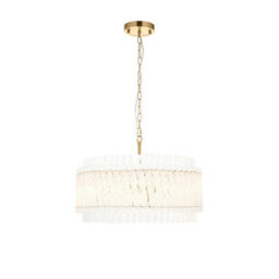 Luminosa Lighting Luminosa Langford Pendant Ceiling Light Brushed Aged Brass Plate & Clear Glass 5 X 7W Led E14 - thumbnail 6