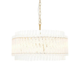 Luminosa Lighting Luminosa Langford Pendant Ceiling Light Brushed Aged Brass Plate & Clear Glass 5 X 7W Led E14 - thumbnail 1