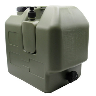 SecureFix Direct Plastic Fresh Water Carrier Container & Soap Dispenser 20L (Green Jerry Can Tap Fishing) - image 1