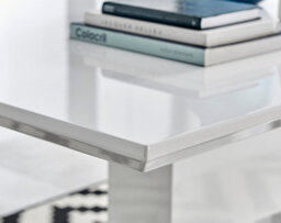 Furniturebox Arezzo 6-8 Seater Dining Table - Extending Dining Table - White High Gloss (Plinth Base) Dining Table - thumbnail 5