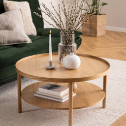 Furniture To Go Banbury Round Coffee Table In Oak 80X42Cm - thumbnail 5