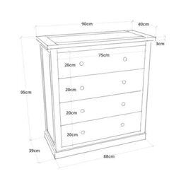 Cabinet Bits Trevi 4 Drawer Chest Of Drawers Chrome Knob - thumbnail 8