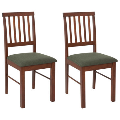 Beliani Set Of 2 Dining Chairs Orono Wood Dark Brown - image 1
