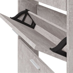 Walplus Shoe Cabinet Concrete Grey 59X17X169 Cm Engineered Wood - thumbnail 8