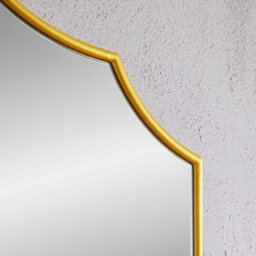 The Online Mirror Shop Overmantel Mirror Arcus Arch Shaped With Gold Metal Frame - H 71Cm X W 94 Cm X D 1.5Cm For Living Room, Dining Room - thumbnail 3