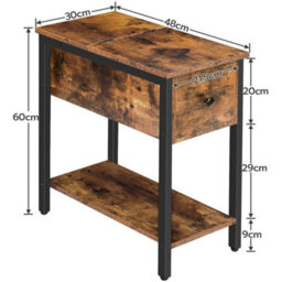 Side Table Sofa End Table Nightstand Bedside Table 48 X 30 X 60 Cm - thumbnail 4