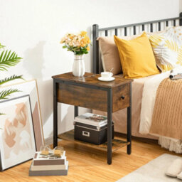 Side Table Sofa End Table Nightstand Bedside Table 48 X 30 X 60 Cm - thumbnail 3