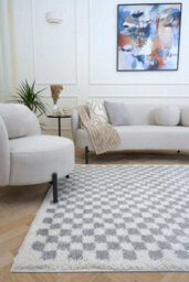 The Rugs Moodi Shaggy Grey Mulberry Rug Runner Tartan Thick High Pile For Living Rooms, Bedrooms, Hallways, Kitchens - thumbnail 2