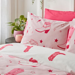 Sassy B Cowgirl Boot Reversible Duvet Cover Set With Pillowcases Pink - thumbnail 3