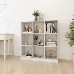 Vidaxl Book Cabinet/room Divider White 104X33.5X110 Cm Solid Pinewood Book Cabinets - thumbnail 1