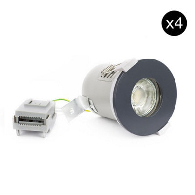 4 Pack - Anthracite Gu10  Fire Rated Downlight - Ip65 - Se Home - image 1
