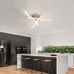 Modern Led Ceiling Light Silver 3 Lights Lamp Bedroom Chandeliers Living Room - thumbnail 9