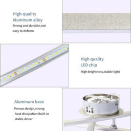 Modern Led Ceiling Light Silver 3 Lights Lamp Bedroom Chandeliers Living Room - thumbnail 5