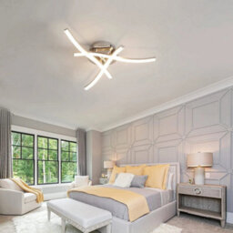 Modern Led Ceiling Light Silver 3 Lights Lamp Bedroom Chandeliers Living Room - thumbnail 6