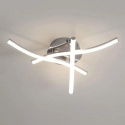 Modern Led Ceiling Light Silver 3 Lights Lamp Bedroom Chandeliers Living Room - thumbnail 1