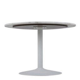 Furniture To Go Tarifa Round Dining Table With White Polished Marble Top And White Base - thumbnail 4