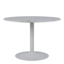 Furniture To Go Tarifa Round Dining Table With White Polished Marble Top And White Base - thumbnail 2